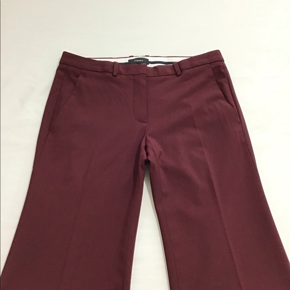 Theory Burgundy Demitria Good Wool Mid Rise Pants New With Tag 
Size 0 - Picture 4 of 14
